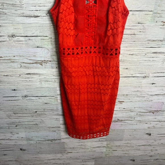 Topshop size 4 orange dress  cut out midi - Picture 2 of 9